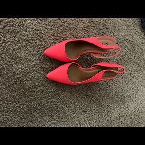 Neon Orange Sling Back Pumps
